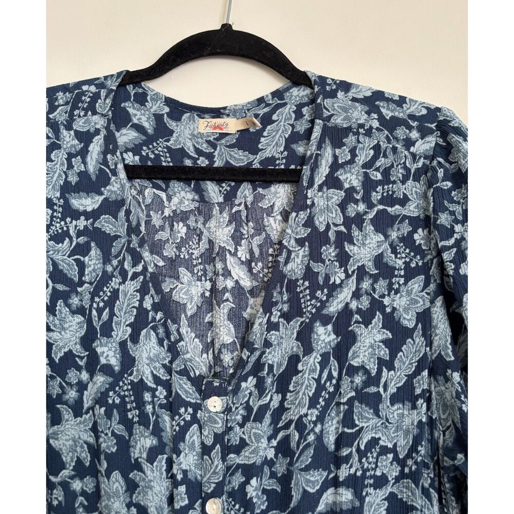 Faherty Navy Floral Maxi Dress - Picture 4 of 12
